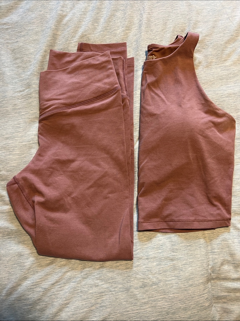 Old Navy Mauve High-Waist Leggings and Crop Tank Set